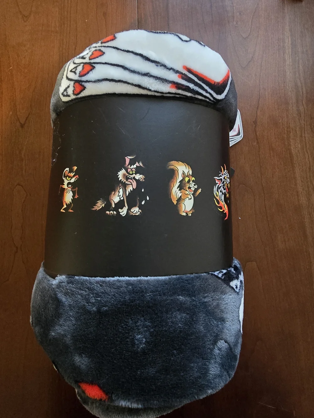 Ed Hardy Black Throw with Colorful Graphics, 50